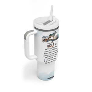 Wisdom From A Wolf Tumbler With Handle Personalized TS04 Print Your Wear