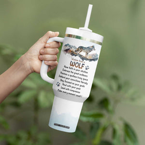 Wisdom From A Wolf Tumbler With Handle Personalized TS04 Print Your Wear