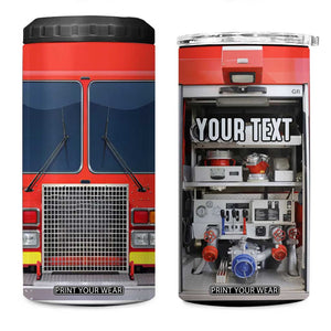 Firetruck 4 in 1 Can Cooler Tumbler Personalized TS04 One Size: 16 oz Multicolor Print Your Wear