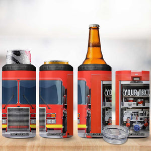 Firetruck 4 in 1 Can Cooler Tumbler Personalized TS04 Print Your Wear