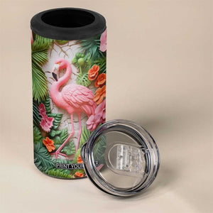 Flamingo Plaster Carving 4 in 1 Can Cooler Tumbler Personalized TS04 Print Your Wear