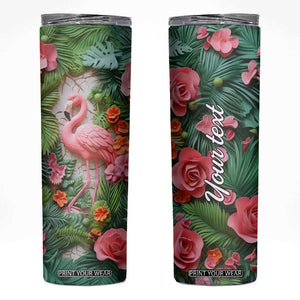 Flamingo Plaster Carving Skinny Tumbler Personalized TS04 Multicolor Print Your Wear