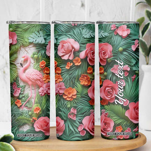 Flamingo Plaster Carving Skinny Tumbler Personalized TS04 Print Your Wear