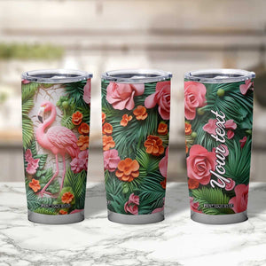 Flamingo Plaster Carving Tumbler Cup Personalized TS04 Print Your Wear