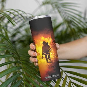 Firefighter Saves The Child Skinny Tumbler Personalized TS04 Print Your Wear