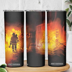 Firefighter Saves The Child Skinny Tumbler Personalized TS04 Print Your Wear