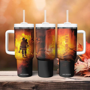 Firefighter Saves The Child Tumbler With Handle Personalized TS04 Print Your Wear