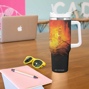 Firefighter Saves The Child Tumbler With Handle Personalized TS04 Print Your Wear