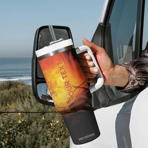 Firefighter Saves The Child Tumbler With Handle Personalized TS04 Print Your Wear