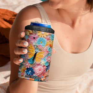 Butterfly Coloful Paper Quiling 4 in 1 Can Cooler Tumbler Personalized TS04 Print Your Wear