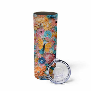 Butterfly Coloful Paper Quiling Skinny Tumbler Personalized TS04 Print Your Wear