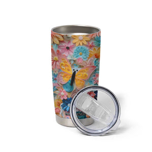 Butterfly Coloful Paper Quiling Tumbler Cup Personalized TS04 Print Your Wear