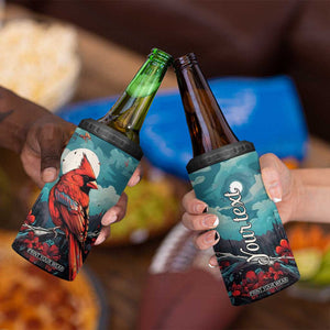 Retro Cardinal Flower 4 in 1 Can Cooler Tumbler Personalized TS04 Print Your Wear