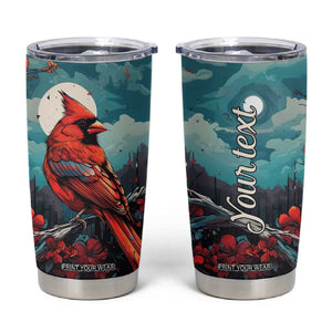 Retro Cardinal Flower Tumbler Cup Personalized TS04 Multicolor Print Your Wear