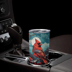 Retro Cardinal Flower Tumbler Cup Personalized TS04 Print Your Wear