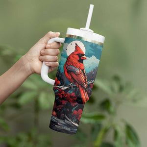 Retro Cardinal Flower Tumbler With Handle Personalized TS04 Print Your Wear