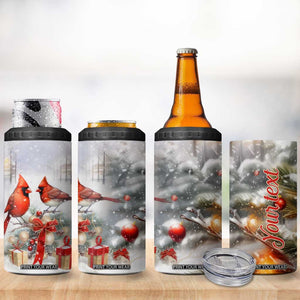 Cardinals Christmas Art 4 in 1 Can Cooler Tumbler Personalized TS04 Print Your Wear