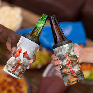 Cardinals Christmas Art 4 in 1 Can Cooler Tumbler Personalized TS04 Print Your Wear