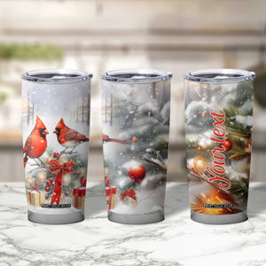 Cardinals Christmas Art Tumbler Cup Personalized TS04 Print Your Wear