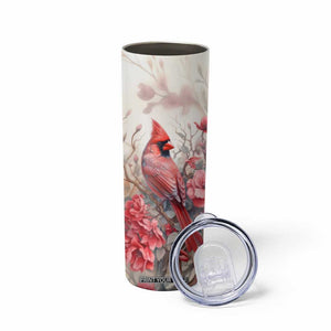 Cardinal Red Flower Skinny Tumbler Personalized TS04 Print Your Wear