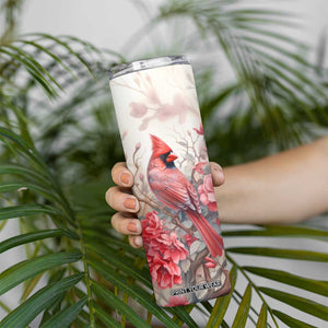 Cardinal Red Flower Skinny Tumbler Personalized TS04 Print Your Wear