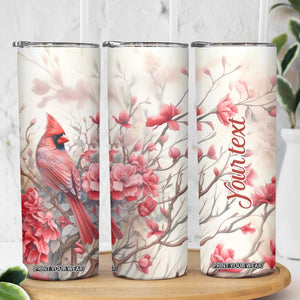Cardinal Red Flower Skinny Tumbler Personalized TS04 Print Your Wear