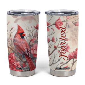 Cardinal Red Flower Tumbler Cup Personalized TS04 Multicolor Print Your Wear