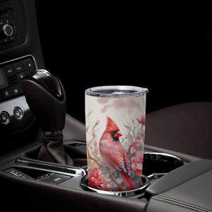 Cardinal Red Flower Tumbler Cup Personalized TS04 Print Your Wear