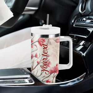 Cardinal Red Flower Tumbler With Handle Personalized TS04 Print Your Wear