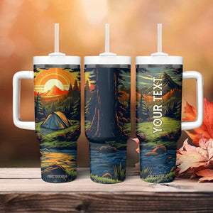 Camping Tent Vintage Tumbler With Handle Personalized TS04 Print Your Wear