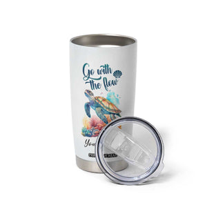 Turtle Go With The Flow Tumbler Cup Personalized TS04 Print Your Wear