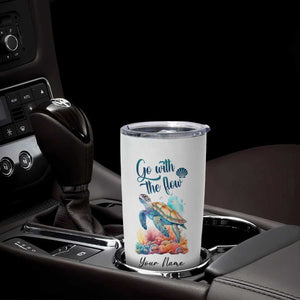 Turtle Go With The Flow Tumbler Cup Personalized TS04 Print Your Wear