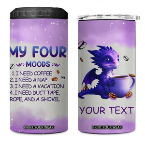 Dragon My Four Moods 4 in 1 Can Cooler Tumbler Personalized TS04 One Size: 16 oz Multicolor Print Your Wear
