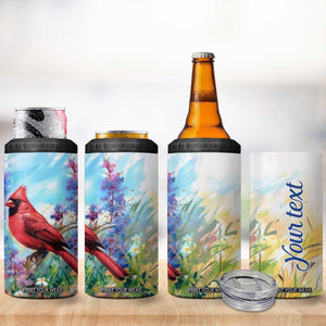 Cardinal Flower 4 in 1 Can Cooler Tumbler Personalized TS04 Print Your Wear