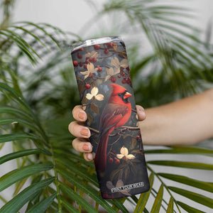 Cardinal Floral Skinny Tumbler Personalized TS04 Print Your Wear