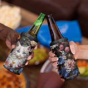 Cat Flowers Plaster Carving 4 in 1 Can Cooler Tumbler Personalized TS04 Print Your Wear