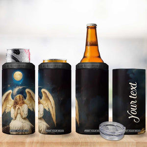 Faith Angel Star Night 4 in 1 Can Cooler Tumbler Personalized TS04 Print Your Wear