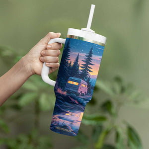 Camping RV Tumbler With Handle Personalized TS04 Print Your Wear