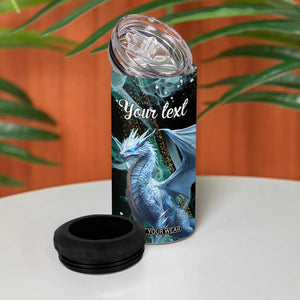 Dragon They Whispered To Her You Cannot Withstand The Storm 4 in 1 Can Cooler Tumbler Personalized TS04 Print Your Wear