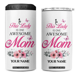 Butterfly Awesome Mom 4 in 1 Can Cooler Tumbler Personalized TS04 One Size: 16 oz Multicolor Print Your Wear