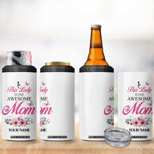 Butterfly Awesome Mom 4 in 1 Can Cooler Tumbler Personalized TS04 Print Your Wear