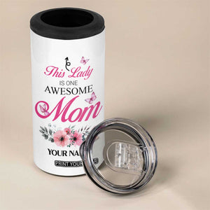 Butterfly Awesome Mom 4 in 1 Can Cooler Tumbler Personalized TS04 Print Your Wear
