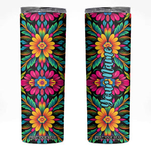 Gardening Mexican Flower Pattern Skinny Tumbler Personalized TS04 Multicolor Print Your Wear