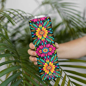 Gardening Mexican Flower Pattern Skinny Tumbler Personalized TS04 Print Your Wear