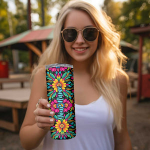 Gardening Mexican Flower Pattern Skinny Tumbler Personalized TS04 Print Your Wear