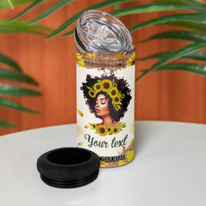 Black Woman She Is Strong Fierce Brave Full Of Fire 4 in 1 Can Cooler Tumbler Personalized TS04 Print Your Wear