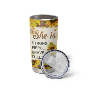 Black Woman She Is Strong Fierce Brave Full Of Fire Tumbler Cup Personalized TS04 Print Your Wear