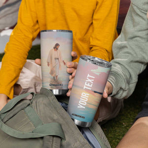 Jesus Walking On The Beach Tumbler Cup Personalized TS04 Print Your Wear