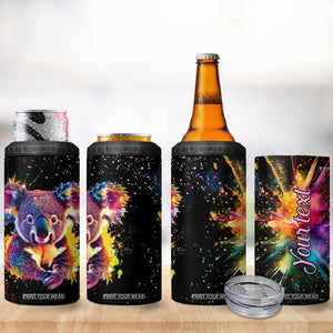 Koala Rainbow Color Style 4 in 1 Can Cooler Tumbler Personalized TS04 Print Your Wear