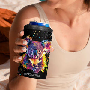 Koala Rainbow Color Style 4 in 1 Can Cooler Tumbler Personalized TS04 Print Your Wear